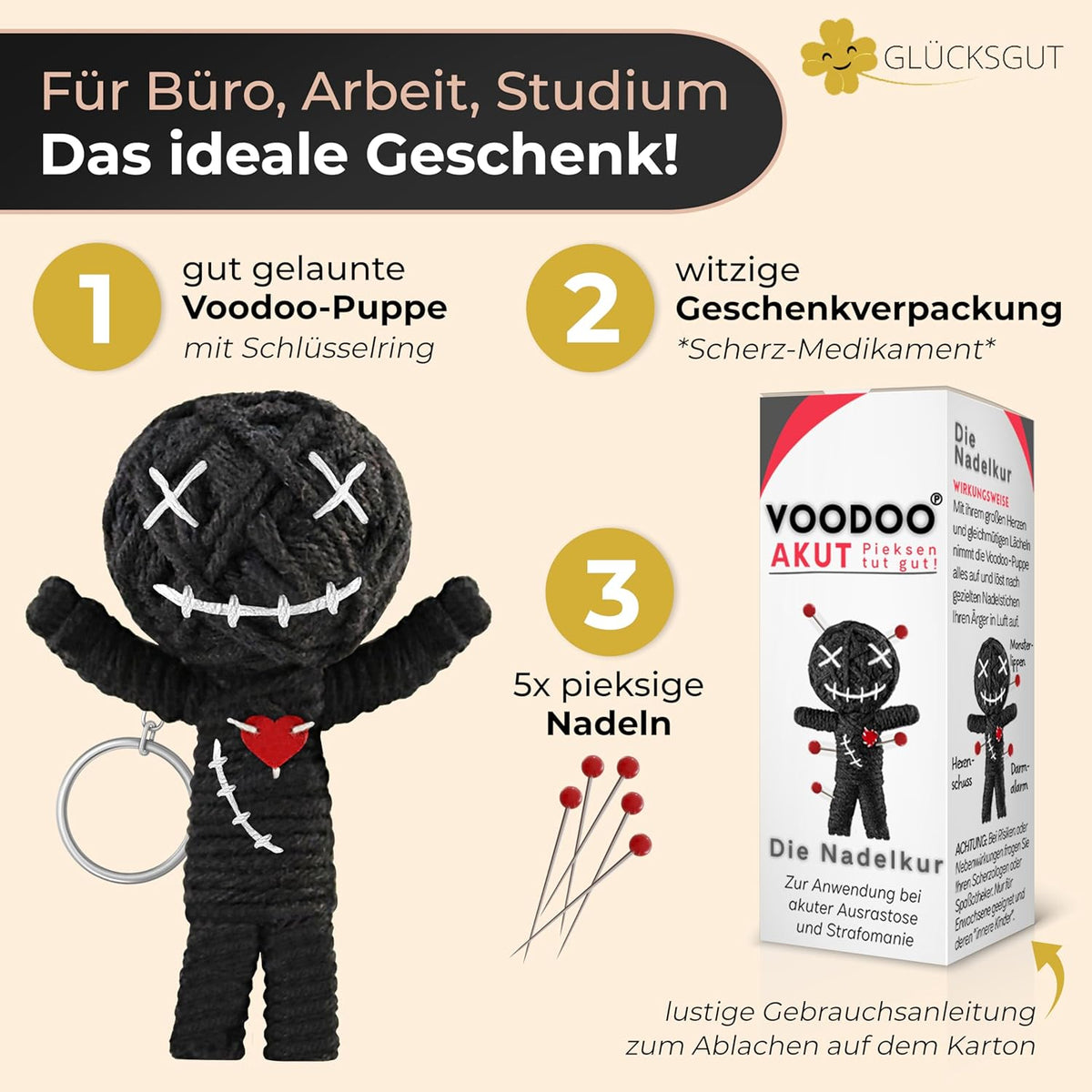 Voodoo Puppe mit Nadeln